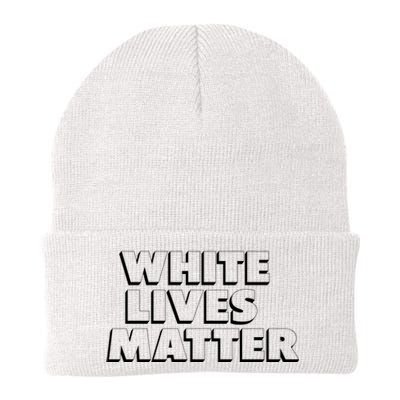 White Lives Matter Funny 3D White Lives Matter Trending Political Humor Knit Cap Winter Beanie