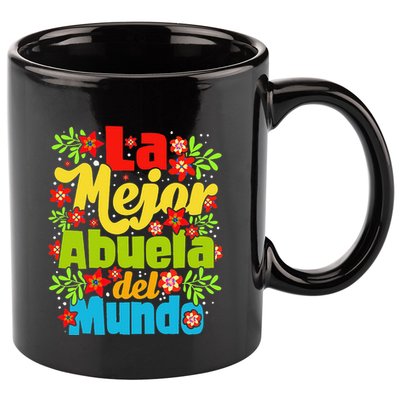 Womens La Mejor Abuela Del Mundo Hispanic Grandma Mother's Day 11oz C Handle Ceramic Mug