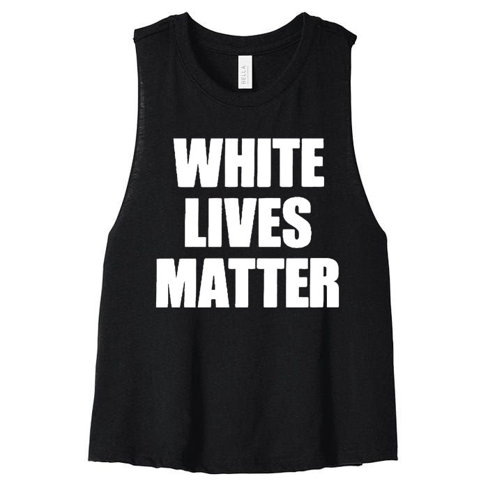 White Lives Matter Civil Rights Equality Yezzy Women's Racerback Cropped Tank