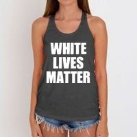 White Lives Matter Civil Rights Equality Yezzy Women's Knotted Racerback Tank