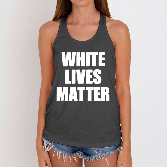 White Lives Matter Civil Rights Equality Yezzy Women's Knotted Racerback Tank