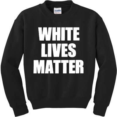 White Lives Matter Civil Rights Equality Yezzy Kids Sweatshirt