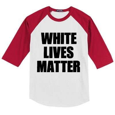 White Lives Matter Civil Rights Equality Yezzy Kids Colorblock Raglan Jersey