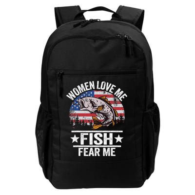 Women Love Me Fish Fear Me Vintage Funny Bass Fishing Backpack
