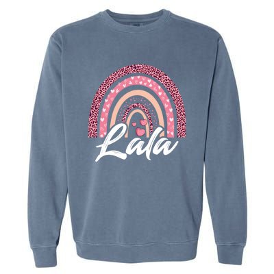 Wo Lala Mothers Day For Best Lala Ever Rainbow Grandma Gift Garment-Dyed Sweatshirt