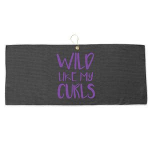 Wild Like My Curls Cute Curly Hair Design Large Microfiber Waffle Golf Towel