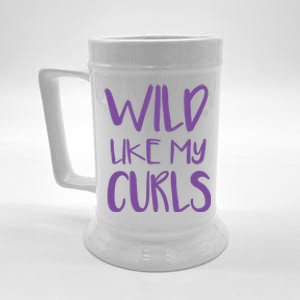 Wild Like My Curls Cute Curly Hair Design Beer Stein