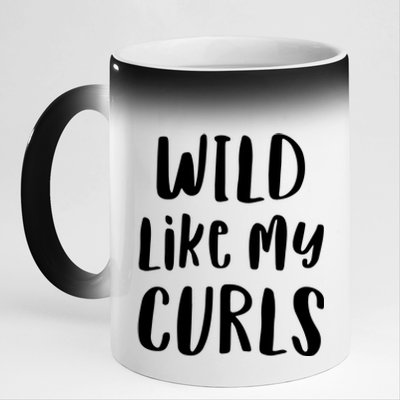 Wild Like My Curls Curly Haired Funny 11oz Black Color Changing Mug