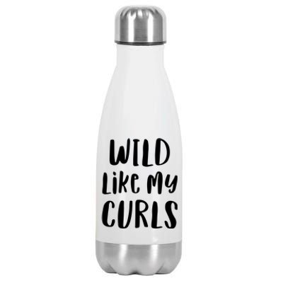 Wild Like My Curls Curly Haired Funny Stainless Steel Insulated Water Bottle