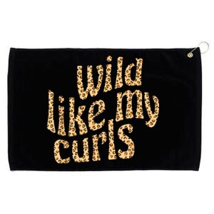 Wild Like My Curls Cute Curly Hair Leopard Cheetah Print Grommeted Golf Towel