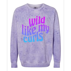 Wild Like My Curls / Cute Curly Hair / Hip 1960s Purple Gift Colorblast Crewneck Sweatshirt