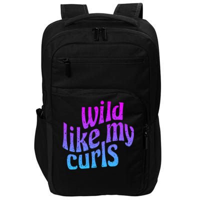 Wild Like My Curls / Cute Curly Hair / Hip 1960s Purple Gift Impact Tech Backpack