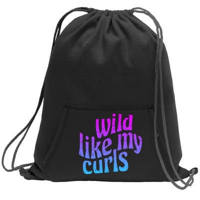 Wild Like My Curls / Cute Curly Hair / Hip 1960s Purple Gift Sweatshirt Cinch Pack Bag