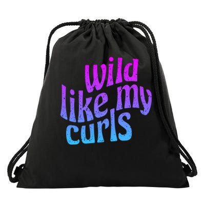 Wild Like My Curls / Cute Curly Hair / Hip 1960s Purple Gift Drawstring Bag