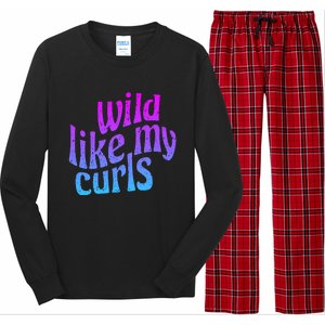 Wild Like My Curls / Cute Curly Hair / Hip 1960s Purple Gift Long Sleeve Pajama Set