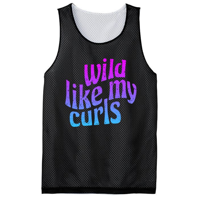 Wild Like My Curls / Cute Curly Hair / Hip 1960s Purple Gift Mesh Reversible Basketball Jersey Tank