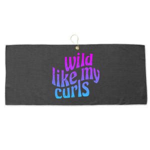 Wild Like My Curls / Cute Curly Hair / Hip 1960s Purple Gift Large Microfiber Waffle Golf Towel