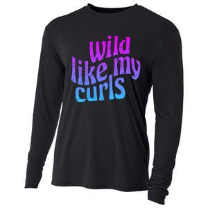 Wild Like My Curls / Cute Curly Hair / Hip 1960s Purple Gift Cooling Performance Long Sleeve Crew