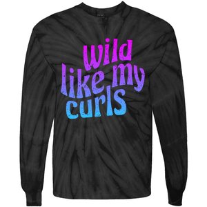 Wild Like My Curls / Cute Curly Hair / Hip 1960s Purple Gift Tie-Dye Long Sleeve Shirt