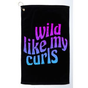 Wild Like My Curls / Cute Curly Hair / Hip 1960s Purple Gift Platinum Collection Golf Towel