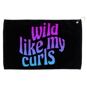 Wild Like My Curls / Cute Curly Hair / Hip 1960s Purple Gift Grommeted Golf Towel