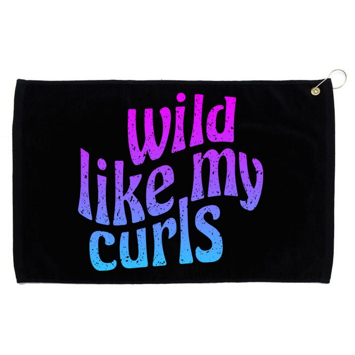 Wild Like My Curls / Cute Curly Hair / Hip 1960s Purple Gift Grommeted Golf Towel