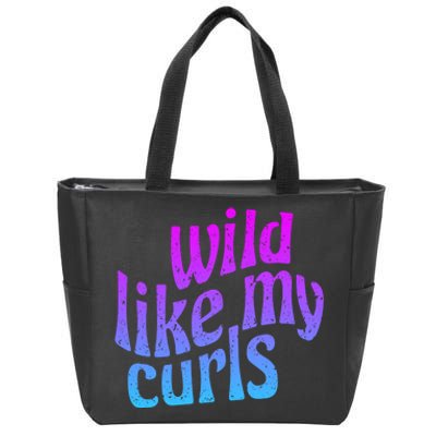 Wild Like My Curls / Cute Curly Hair / Hip 1960s Purple Gift Zip Tote Bag