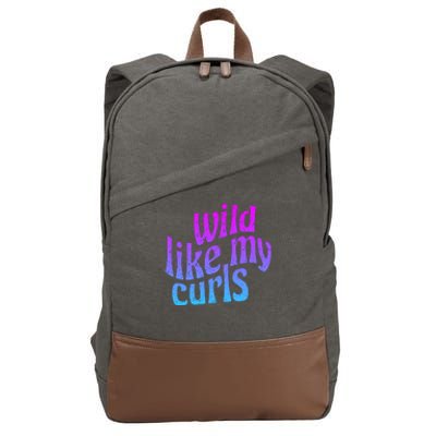 Wild Like My Curls / Cute Curly Hair / Hip 1960s Purple Gift Cotton Canvas Backpack