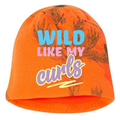 Wild Like My Curls Cute Curly Haired For Women Girls Kati - Camo Knit Beanie