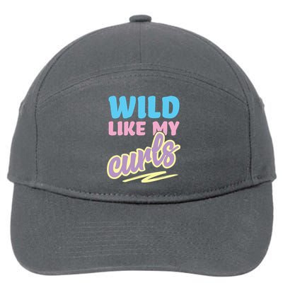 Wild Like My Curls Cute Curly Haired For Women Girls 7-Panel Snapback Hat