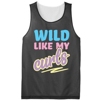 Wild Like My Curls Cute Curly Haired For Women Girls Mesh Reversible Basketball Jersey Tank