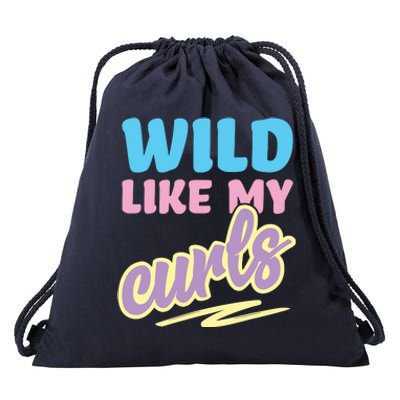 Wild Like My Curls Cute Curly Haired For Women Girls Drawstring Bag