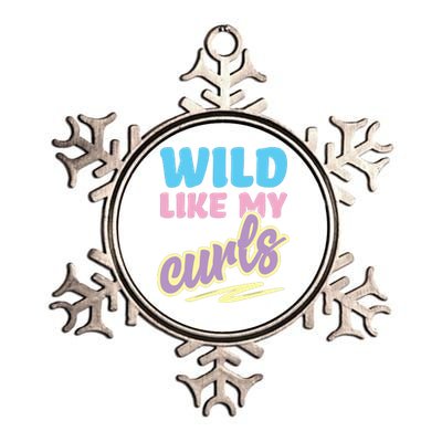 Wild Like My Curls Cute Curly Haired For Women Girls Metallic Star Ornament