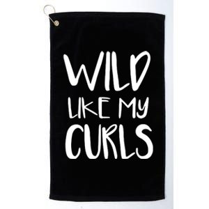 Wild Like My Curls Cute Curly Hair Design Platinum Collection Golf Towel