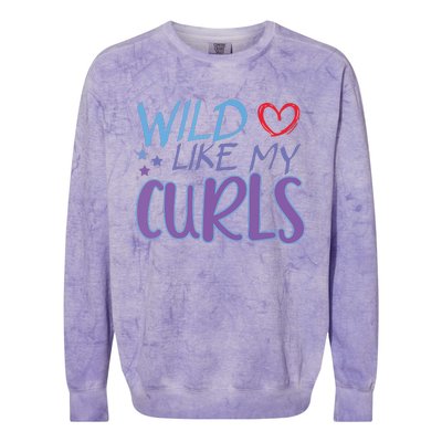 Wild Like My Curls Funny Curly Haired Girl Colorblast Crewneck Sweatshirt