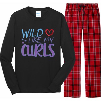 Wild Like My Curls Funny Curly Haired Girl Long Sleeve Pajama Set