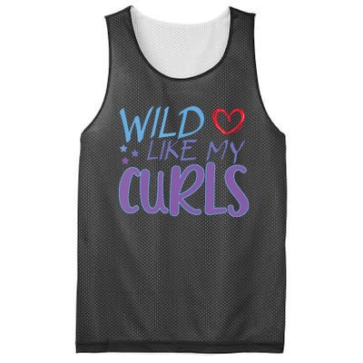 Wild Like My Curls Funny Curly Haired Girl Mesh Reversible Basketball Jersey Tank