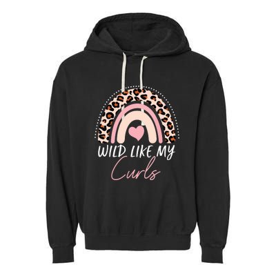 Wild Like My Curls Girls Funny Curly Hair Rainbow Garment-Dyed Fleece Hoodie