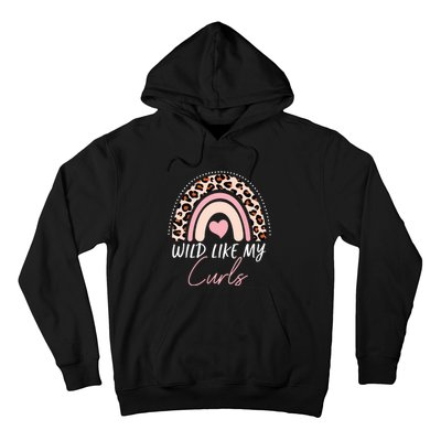 Wild Like My Curls Girls Funny Curly Hair Rainbow Hoodie