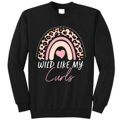 Wild Like My Curls Girls Funny Curly Hair Rainbow Sweatshirt