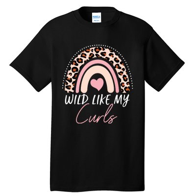 Wild Like My Curls Girls Funny Curly Hair Rainbow Tall T-Shirt