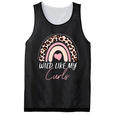 Wild Like My Curls Girls Funny Curly Hair Rainbow Mesh Reversible Basketball Jersey Tank