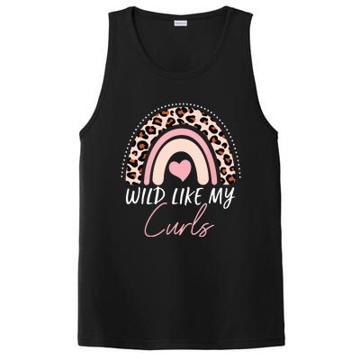 Wild Like My Curls Girls Funny Curly Hair Rainbow PosiCharge Competitor Tank