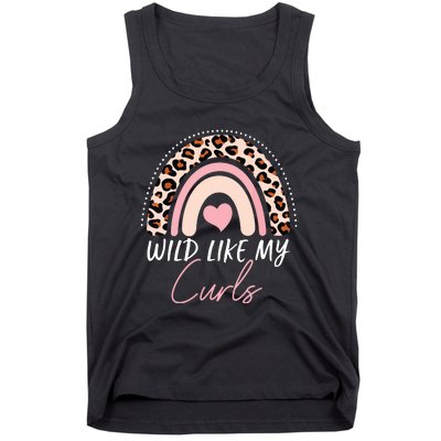 Wild Like My Curls Girls Funny Curly Hair Rainbow Tank Top