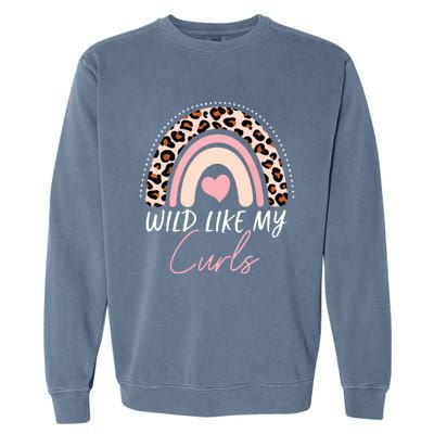 Wild Like My Curls Girls Funny Curly Hair Rainbow Garment-Dyed Sweatshirt