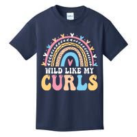 Wild Like My Curls Girls Funny Curly Hair Rainbow Kids T-Shirt