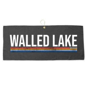 Walled Lake Michigan Retro Large Microfiber Waffle Golf Towel