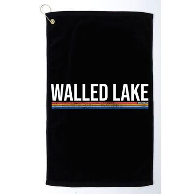 Walled Lake Michigan Retro Golf Towel