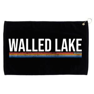 Walled Lake Michigan Retro Grommeted Golf Towel