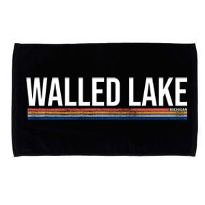 Walled Lake Michigan Retro Microfiber Hand Towel